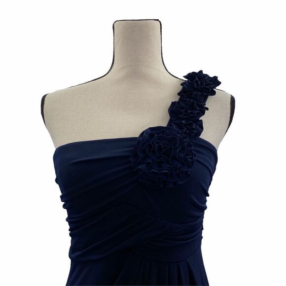 SWEET Storm navy Blue one Shoulder maxi Dress M - Picture 2 of 11